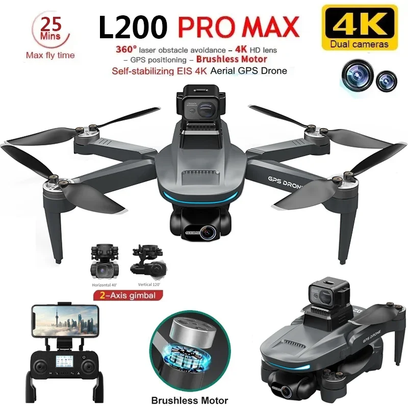Drone Gps Module - L200 PRO MAX Drone 4K 2-Axis