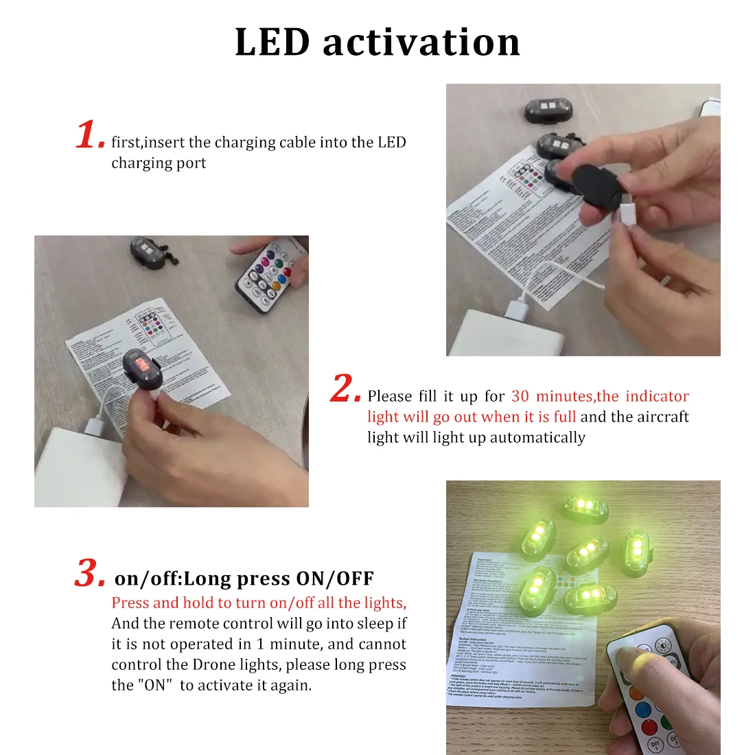 2/4/8Pcs Wireless Remote Contr - Drone Led Light 리뷰 및 가격