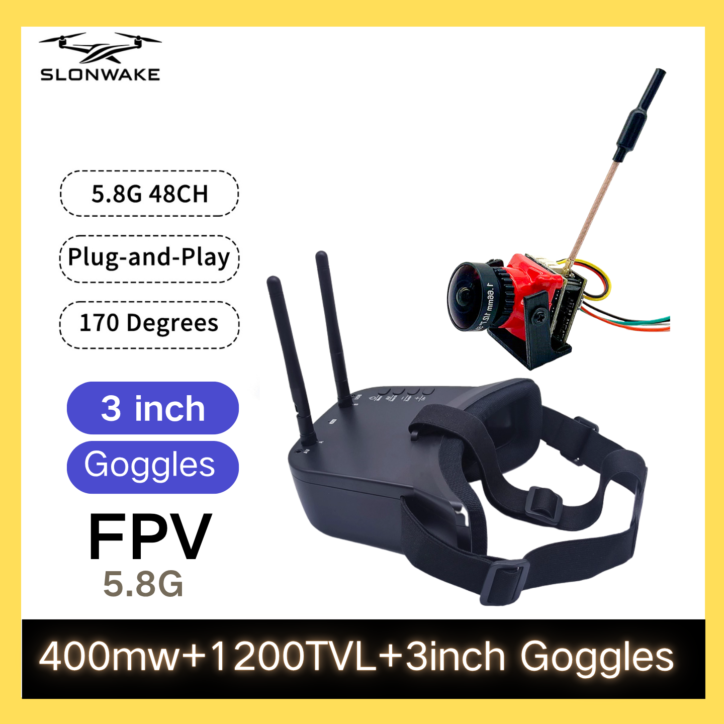 SLONWAKE 5.8G 48CH FPV 400mw V - Drone Frame 리뷰 및 가격