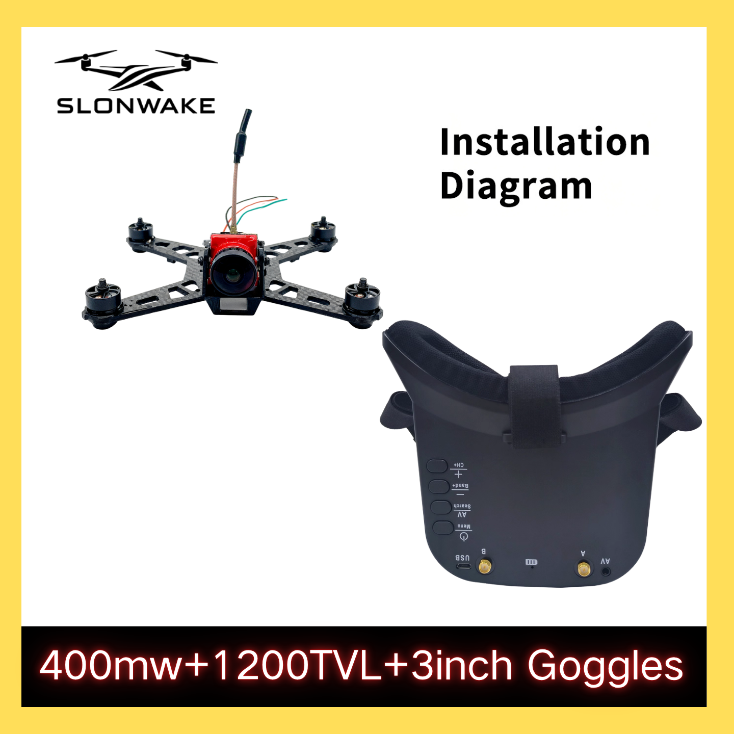 SLONWAKE 5.8G 48CH FPV 400mw V - Drone Frame 리뷰 및 가격