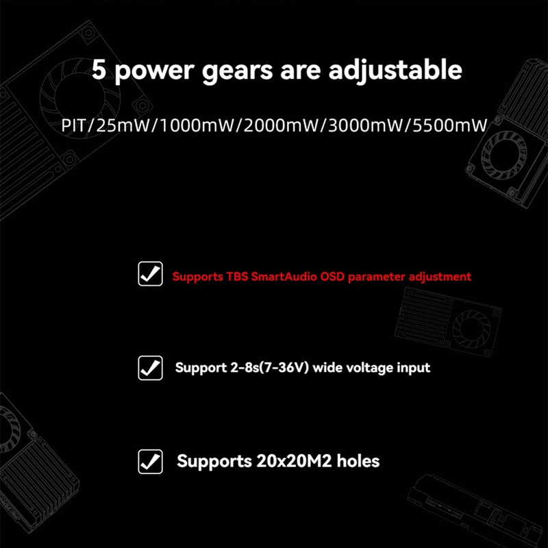 5.8G 5.5W VTX 64CH High Power  - Drone Transmitter 리뷰 및 가격